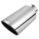 Upower exhaust tip with mirror-polished finish highlights 4x8x18 inch size for durability