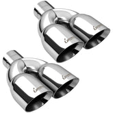 Upower weld-on angle-cut exhaust tip ready for secure mounting on a vehicle.
