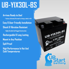 Upstart Battery YIX30L-BS top-side terminals enable quick wiring and secure fit