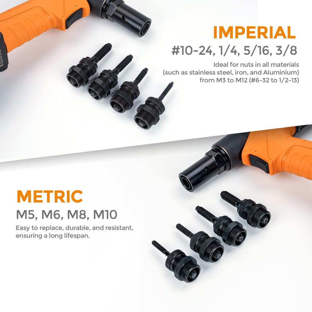 UPWOOD tool delivering 3500 RPM for fast riveting.