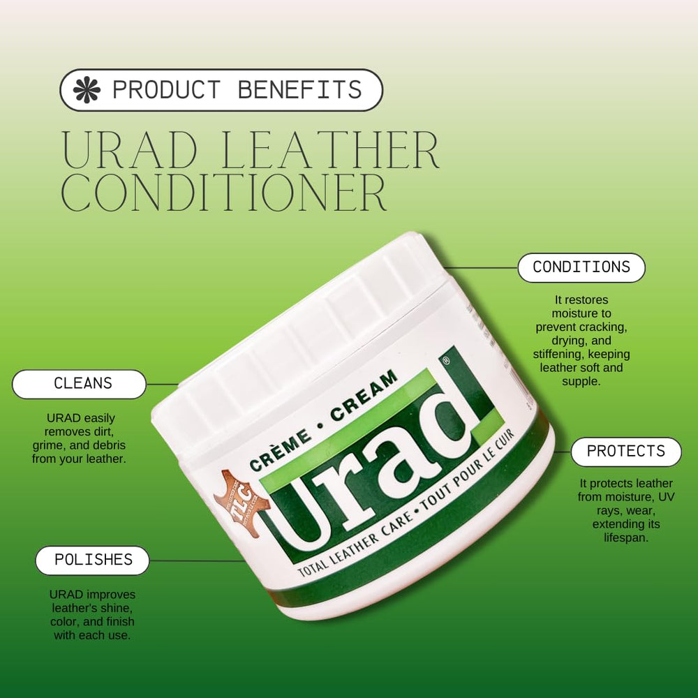 URAD conditioner on car seat shows protective care for interiors.