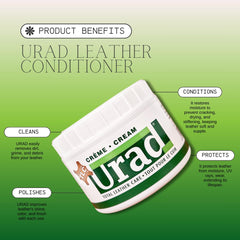 URAD conditioner on car seat shows protective care for interiors.