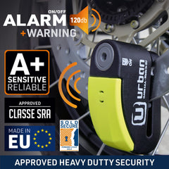 Urban 999 alarm activated by double press for deterrence while parking.