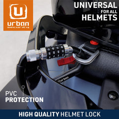 UR140 carabiner with 4-digit code deters theft while leaving quick access for rides.