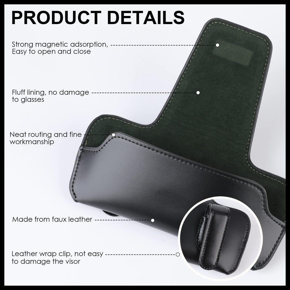 URIZZD black leather shade complements car interiors while organizing glasses.