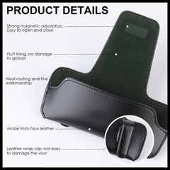 URIZZD black leather shade complements car interiors while organizing glasses.