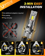 Ursprung cooling system with copper heatsink maintains brightness.