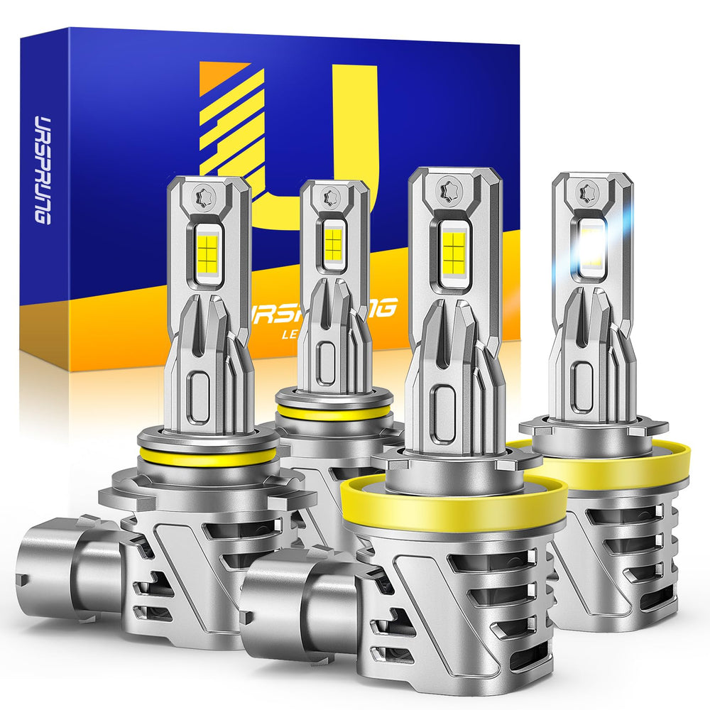 Ursprung H11 9005 bulbs front view with bright illumination for safer night driving