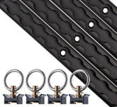 US Cargo Control L-Track rail 4ft black shows durable anodized finish for heavy duty cargo securement