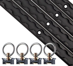 US Cargo Control L-Track rail 4ft black shows durable anodized finish for heavy duty cargo securement