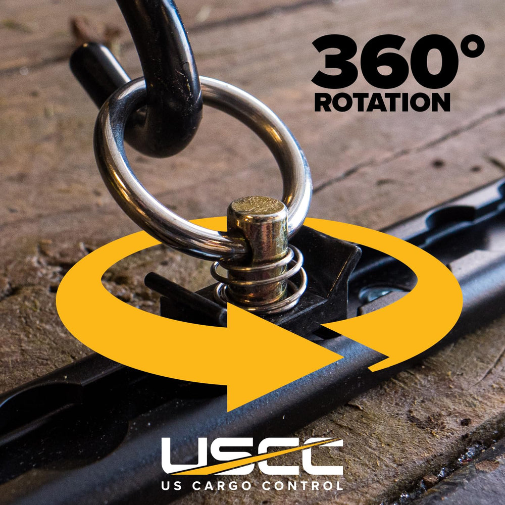 Round ring assembly on L-Track for secure connections