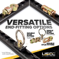 US Cargo Control trailer tie down system with adjustable connections for various loads