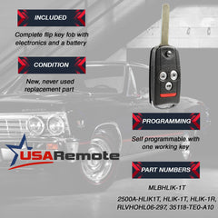 USARemote Acura ZDX key fob front view for seamless entry