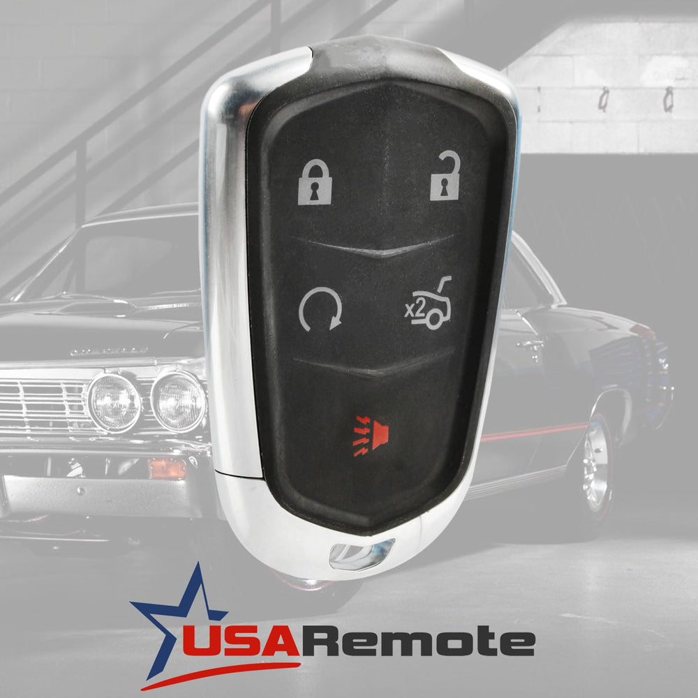 USARemote Cadillac fob back view demonstrates durable buttons for everyday use.