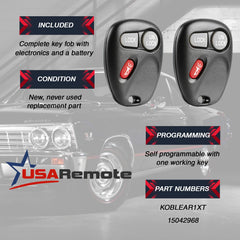 USARemote Silverado key fob interior view with electronic assembly