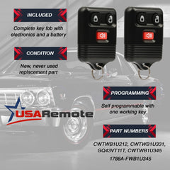 USARemote car key fob back view with durable housing