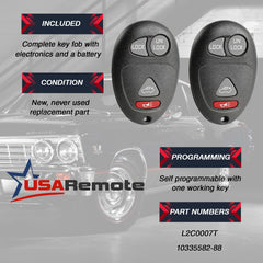 USARemote key fob for Rendezvous, side view with complete electronic assembly visible