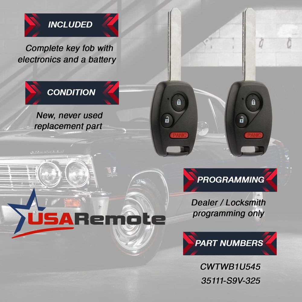 USARemote key fob in hand showing button layout for Honda Pilot