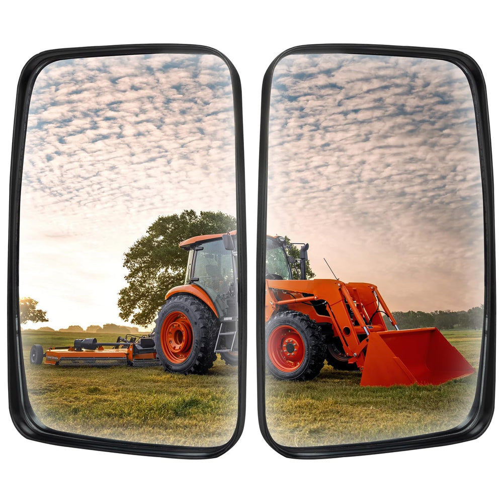 ustintec 3F260-53342 rear view mirror with wide-angle lens improves field of view on Kubota tractors.