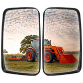 ustintec 3F260-53342 rear view mirror with wide-angle lens improves field of view on Kubota tractors.