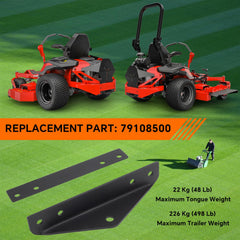 Sturdy hitch plate and mount for secure attachment to Gravely and Ariens equipment.