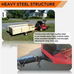 ustintec 79108500 in-use setup showing easy hitch integration with Gravely or Ariens.