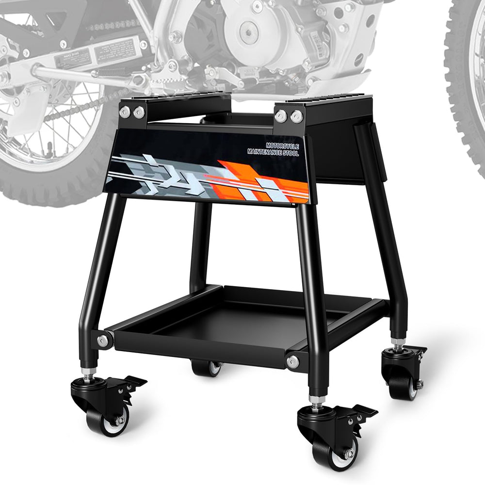 USTPO dirt pit bike stand with detachable design for compact storage and use.