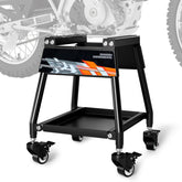 USTPO dirt pit bike stand with detachable design for compact storage and use.