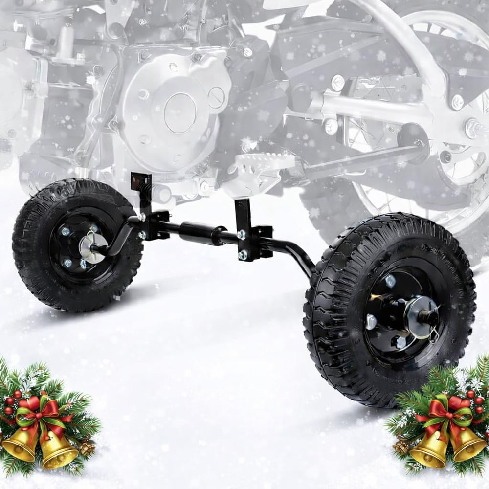 USTPO universal-fit wheels mounted on a 50cc bike for beginners