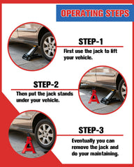 USYATO 3 Ton jack stands ideal for trucks and garage projects.