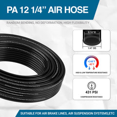 Utah Pneumatic air suspension line ensures smooth ride with flexible installation.