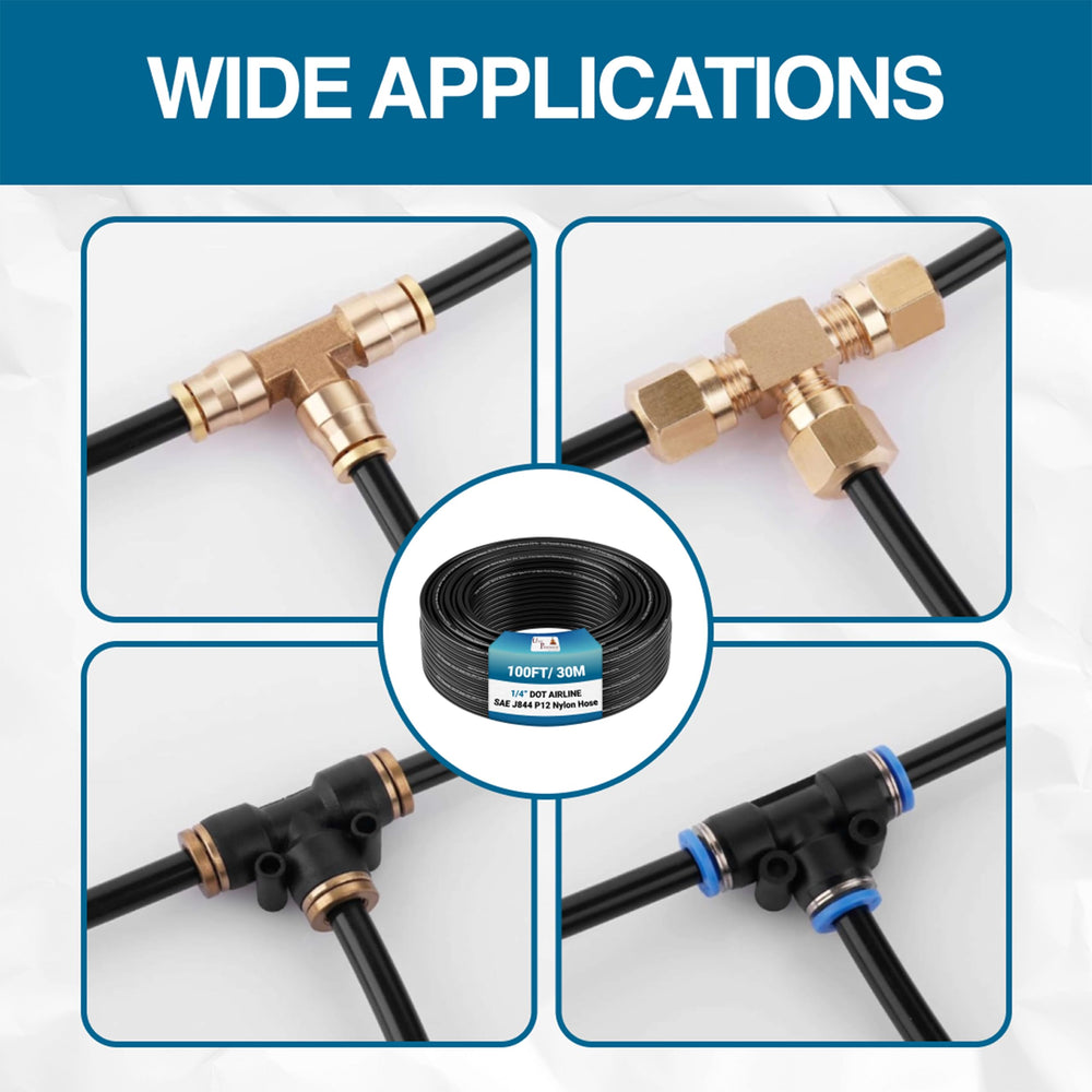 Utah Pneumatic DOT SAE J844 air hose assembly for reliable automotive connections.