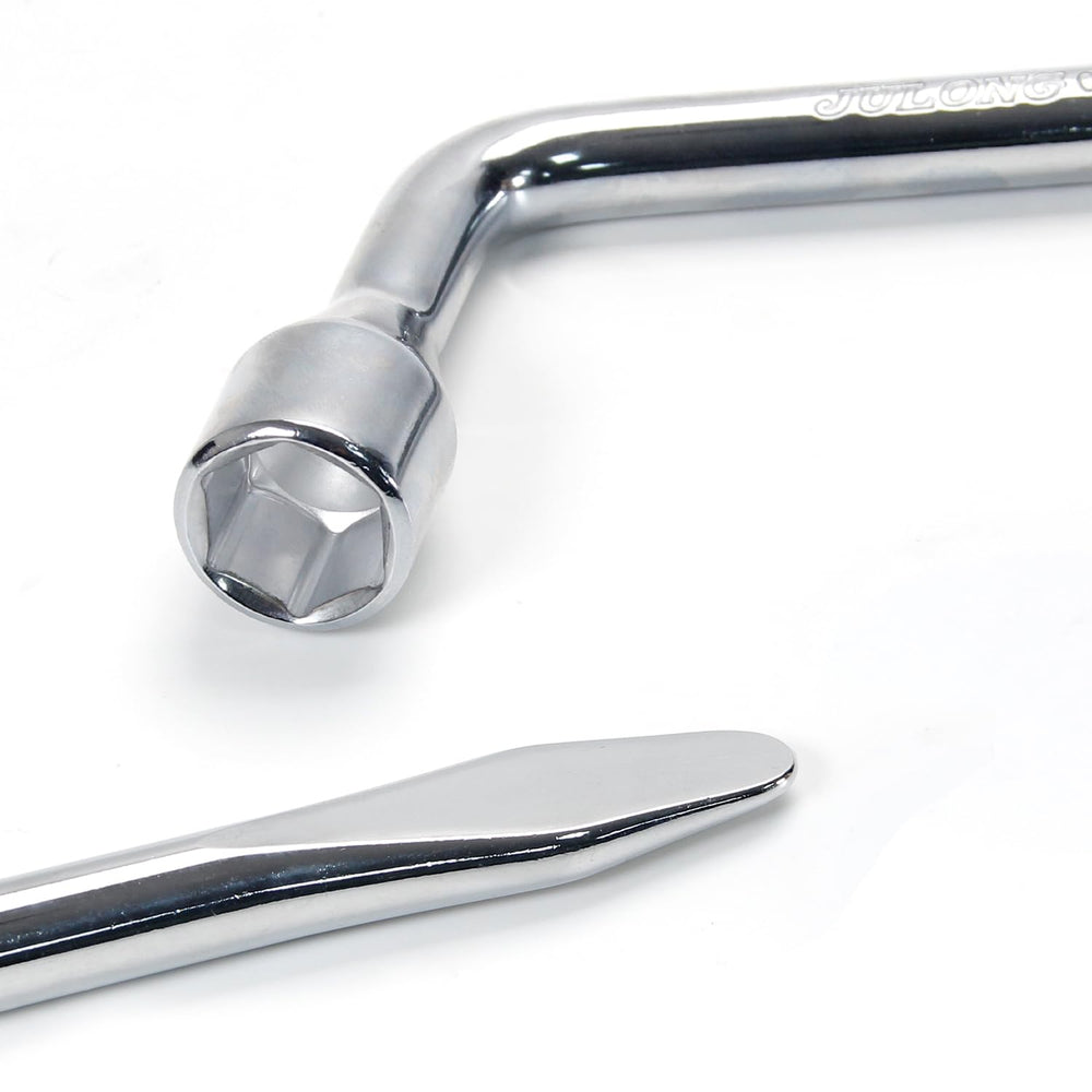 Utoolmart lug wrench with slotted end for versatile leverage
