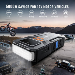 UTRAI 5000A in use, jump starting a vehicle in cold weather