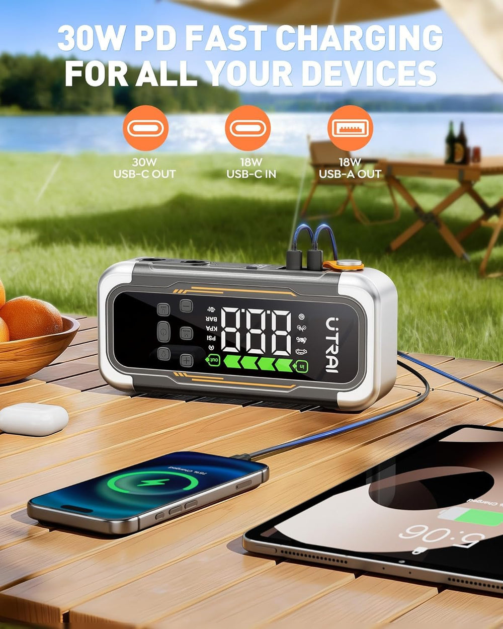 UTRAI emergency LED light with three modes for roadside visibility.