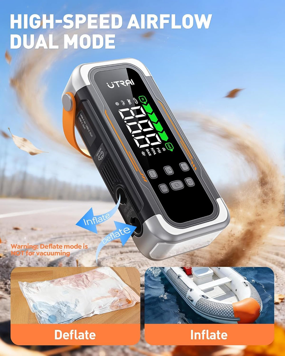 UTRAI smart clamps with copper cables for safe, high-current engine starts.