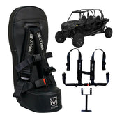 UTVMA RZR bump seat front view with 4-point harness for kid safety
