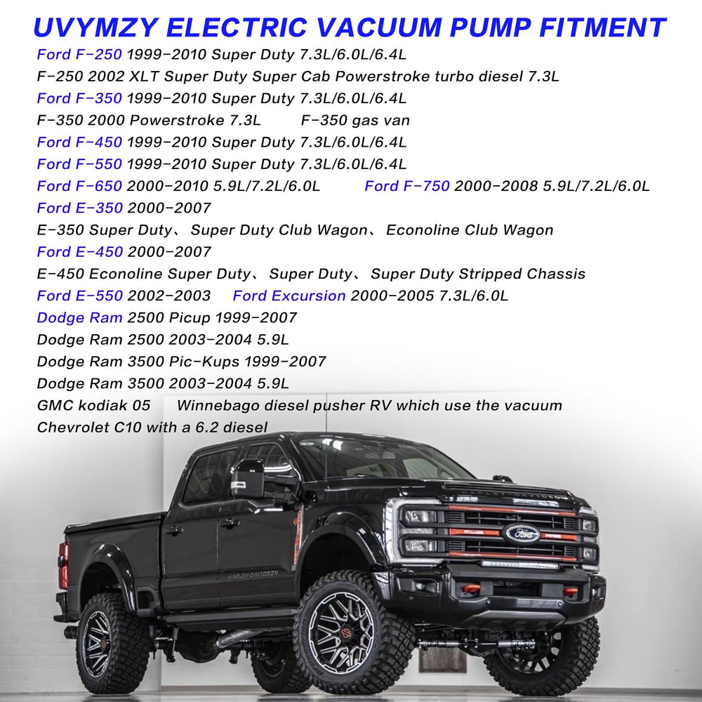 UVYMZY vacuum pump 904-214 side view, 12V electric unit for HVAC and brakes.