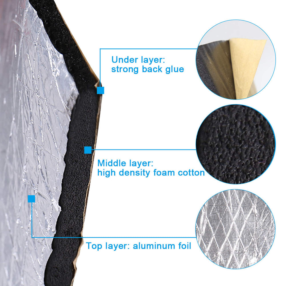 uxcell 394mil sound-damping foil foam mat softens road noise