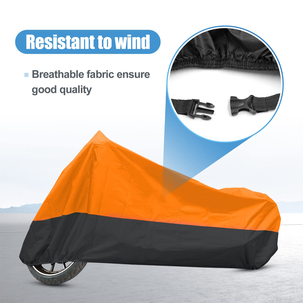 uxcell XXL cover showing waterproof inner coating shielding bike from rain.