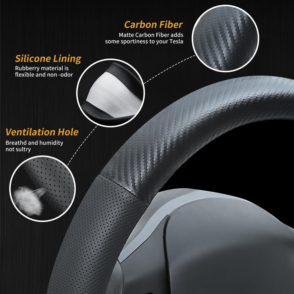 Uxcer interior upgrade with carbon fiber accents for Model 3/Y