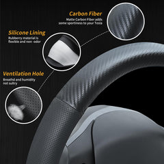 Uxcer interior upgrade with carbon fiber accents for Model 3/Y