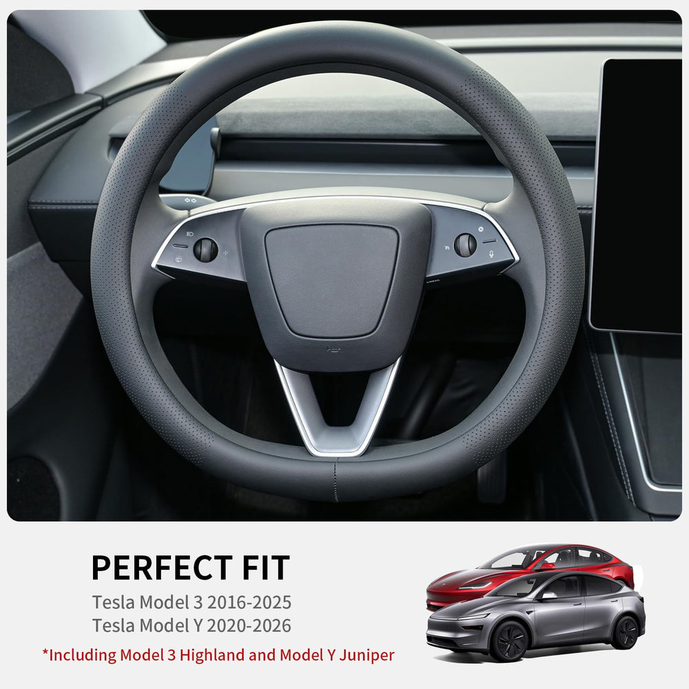 Uxcer steering wheel cover anti-slip lining enhances grip during driving.