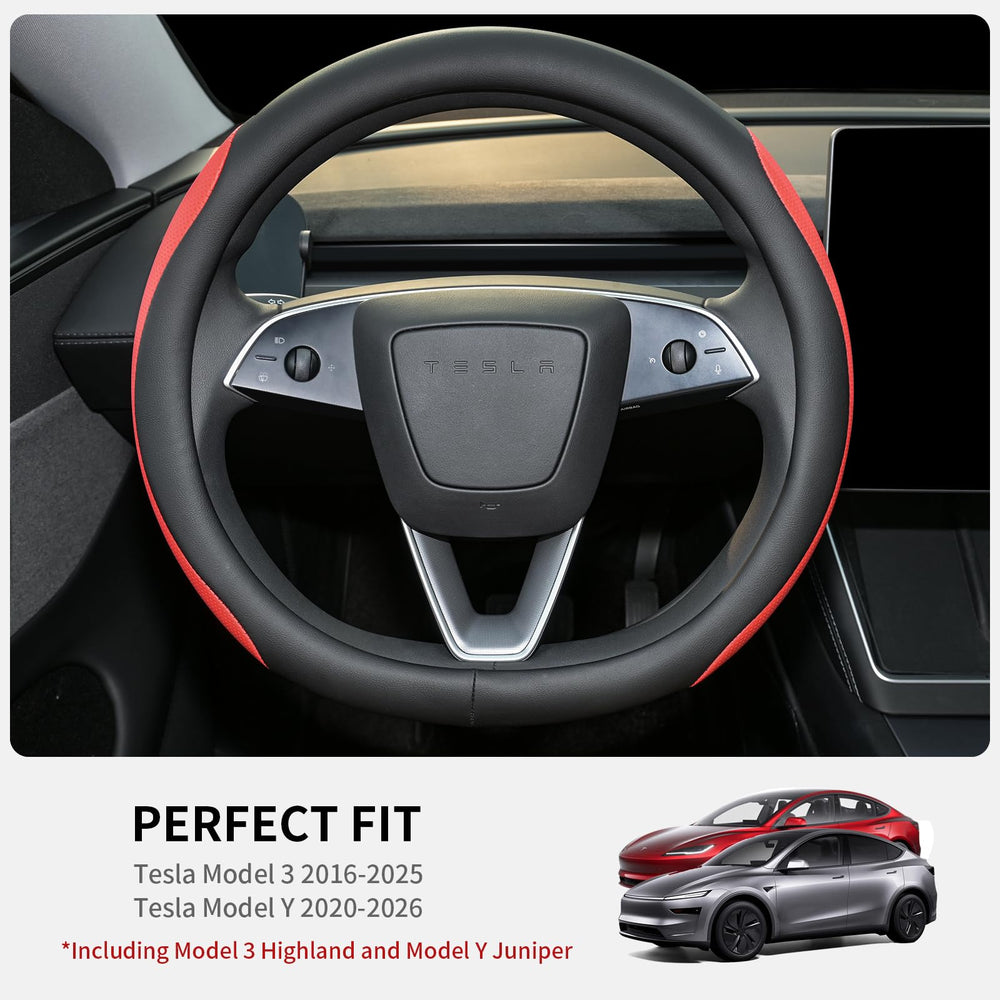 Uxcer Nappa steering wheel cover with textured breathable shell offers comfortable grip.