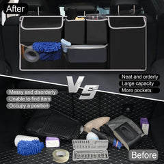 UYYE foldable car organizer folded compactly for storage