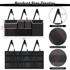 UYYE backseat organizer installation around headrest with adjustable straps