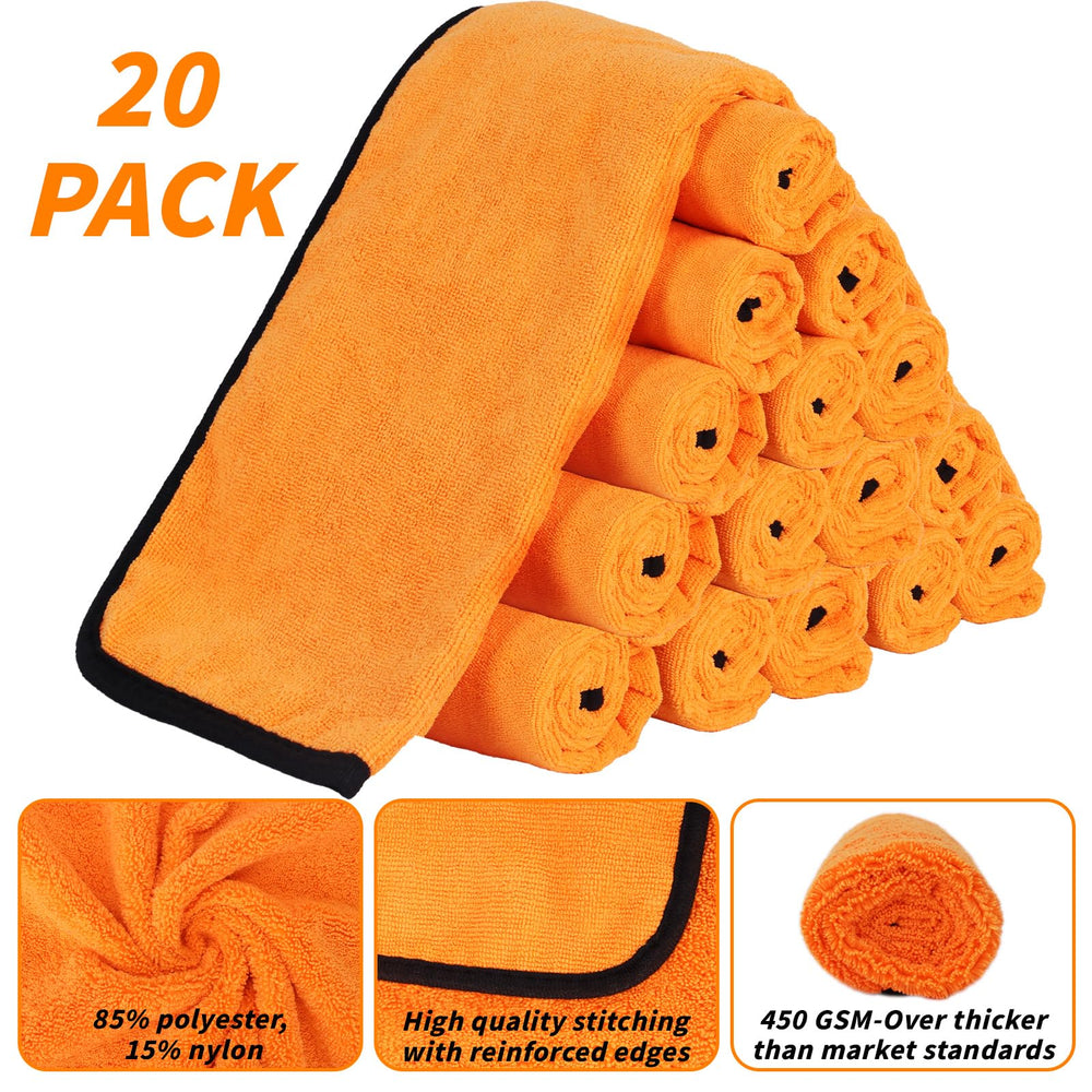UZLU car drying towel showing large 15.7 x 23.6 inch size for quick drying
