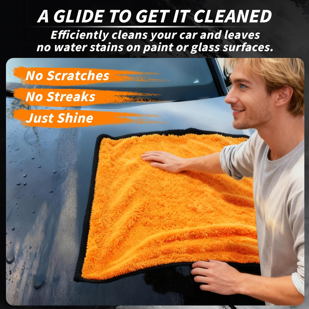 UZLU detailing cloths stored in glove compartment for on-the-go touch-ups