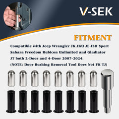 V-SEK door hinge liners kit with durable ABS plastic for long-lasting performance.