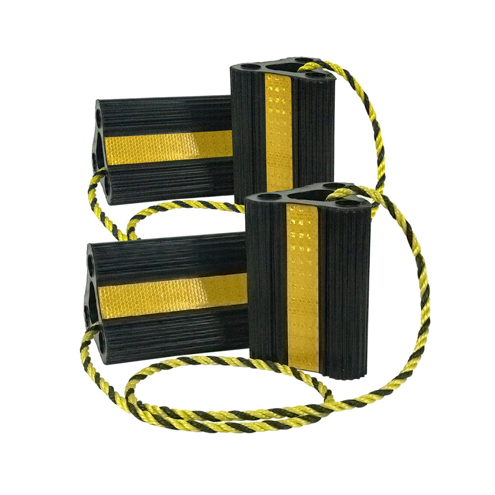 Vacallity RV wheel chocks pair securing RV wheels on flat surfaces